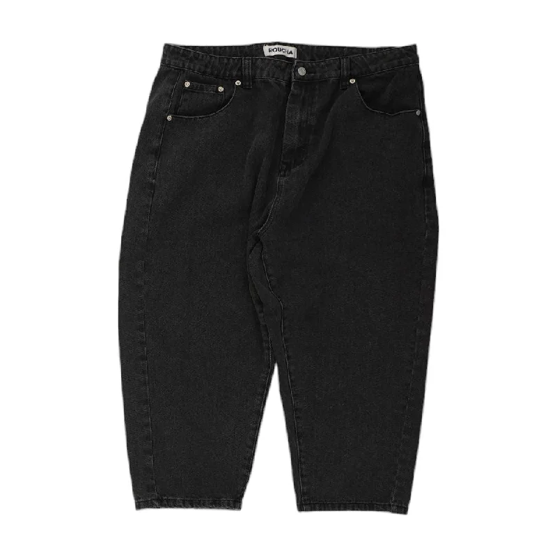 Casual Men's ChinosBlack Solid Denim Shorts