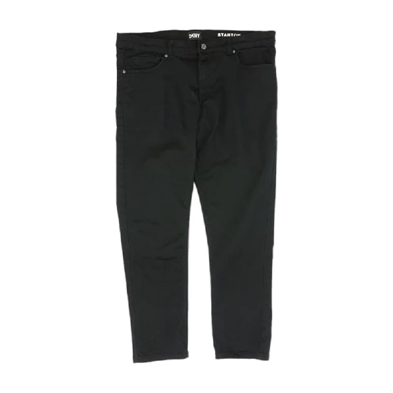 Men's Pants with Reflective Stripes for SafetyBlack Solid Five Pocket Pants