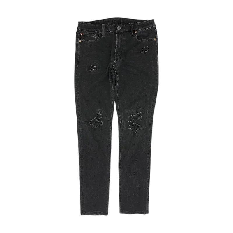 Men's Pants with SuspendersBlack Solid Jeans