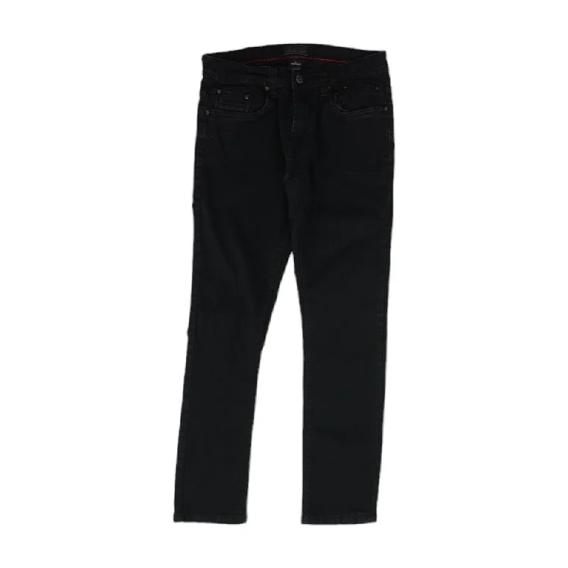 Men's Twill Pants for a Dressy LookBlack Solid Skinny Jeans