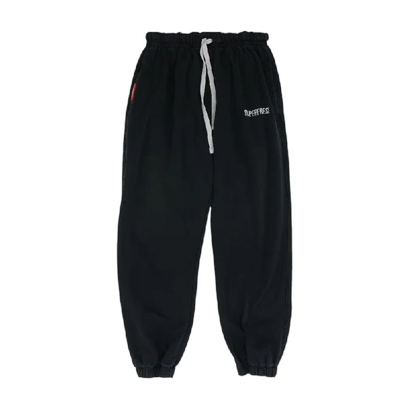 Men's Tapered Pants for a Slimming EffectBlack Solid Sweatpants