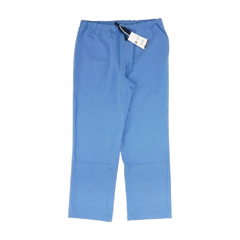 Men's Pants with Back PocketsBlue Solid Scrub Pants