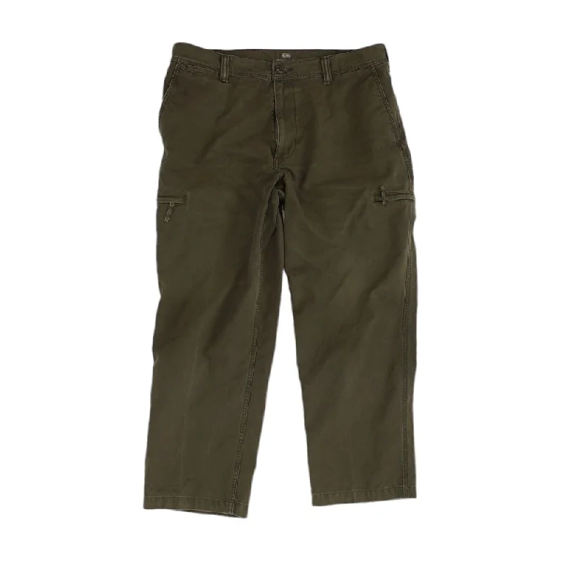 Men's Pants with Elastic CuffsBrown Solid Straight Jeans