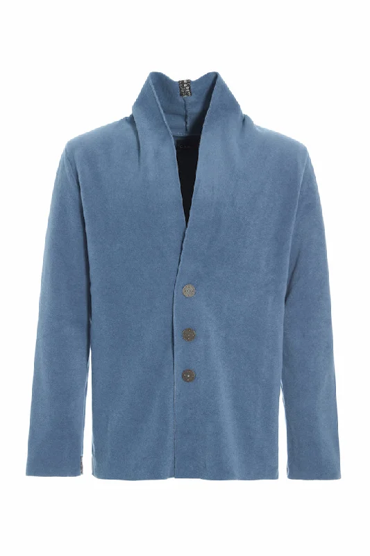 Classic Men's Trench CoatsCARDIGAN - 1034C - DUSTY BLUE