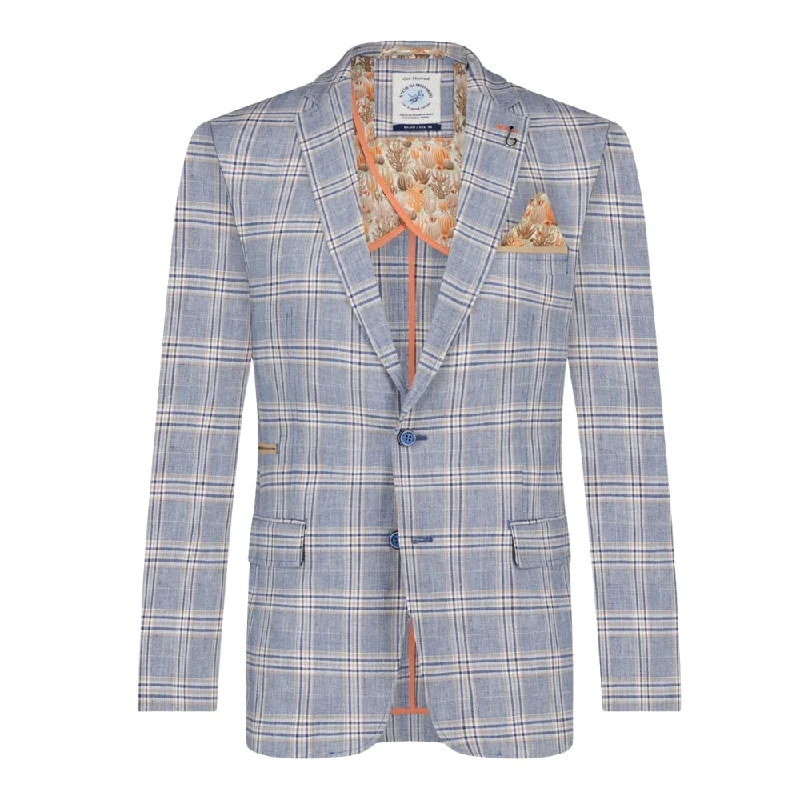 Men's Coats with Tactical FeaturesA Fish Named Fred - Big Check Sports Coat - Blue