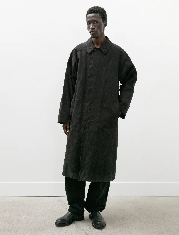 Waterproof Men's ParkasGarment Dyed Bal Collar Coat Black