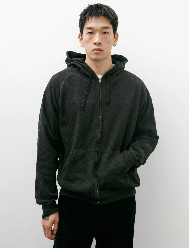 Men's Coats with Down InsulationGarment Dyed Sweat Zip Parka Ink Black