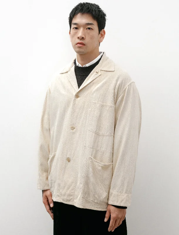 Men's Coats with Inner PocketsSilk Nep 1938 Jacket Ecru