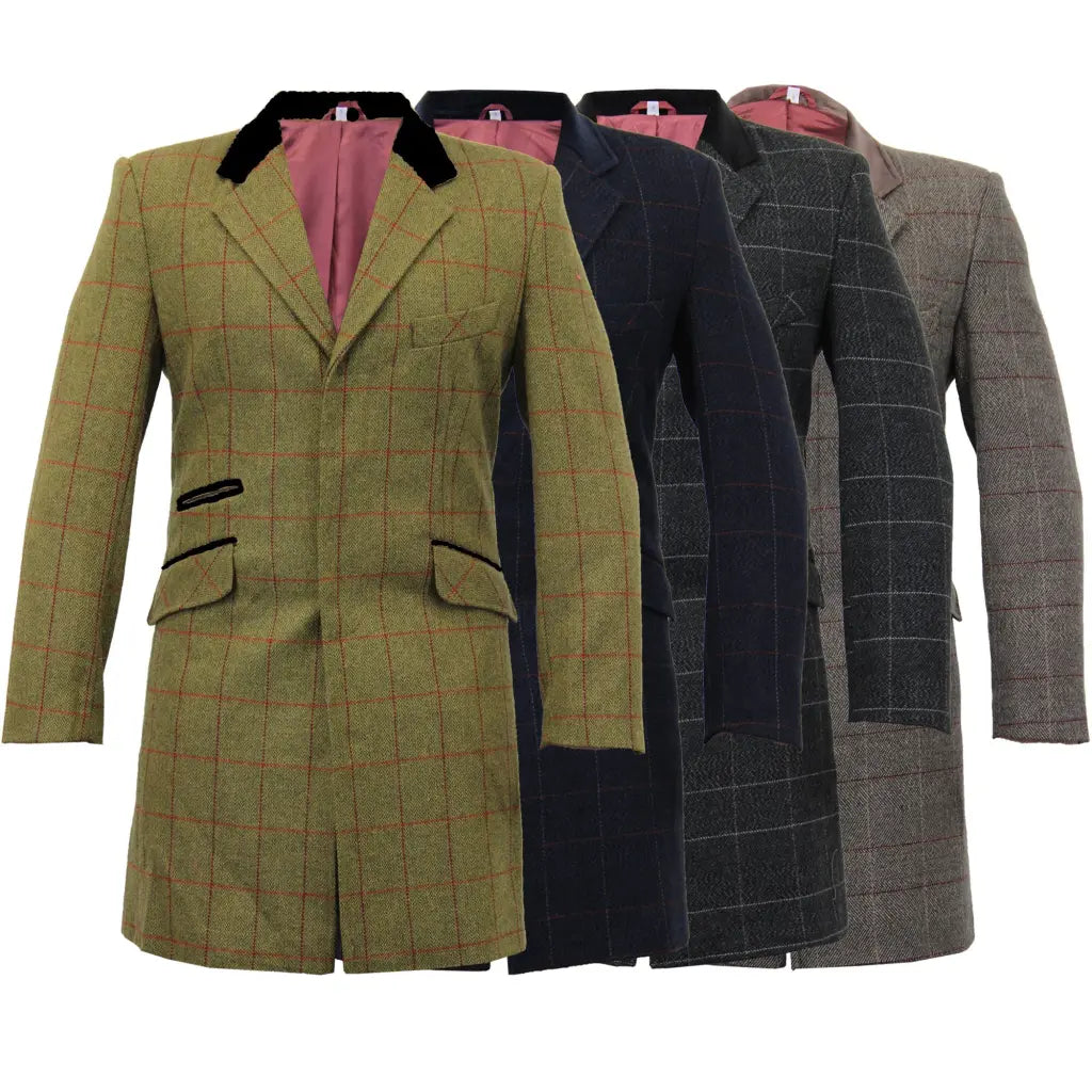 Men's Coats for LayeringDe La Creme MAN Check Design Retro Mod Coat