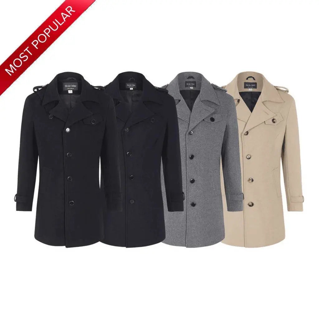 Men's Coats for Snowy Weather(PRE-ORDER) De La Creme MAN - Military Style Single Breasted Coat