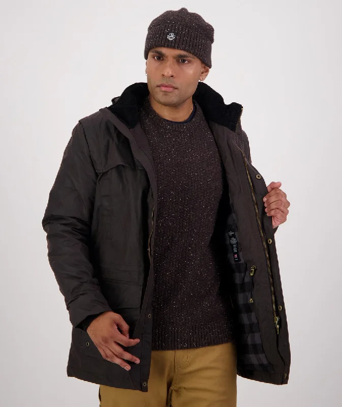 Lightweight Men's WindbreakersEvans Flat Oilskin Jacket - Coffee