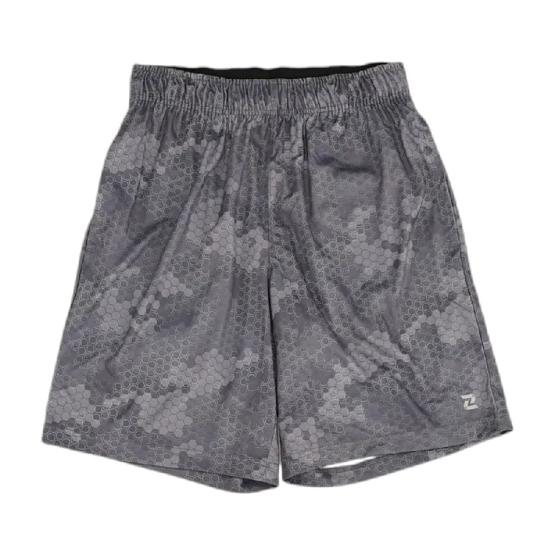 Men's Pants with Button-Down PocketsGray Geometric Active Shorts