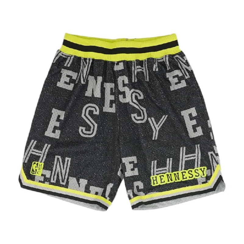 Men's Pants with Contrast Fabric PanelsGray Graphic Active Shorts