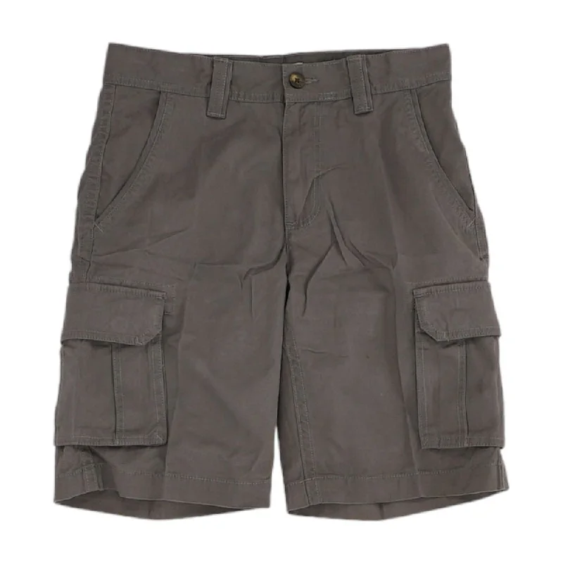 Men's Pants with Side PocketsGray Solid Cargo Shorts