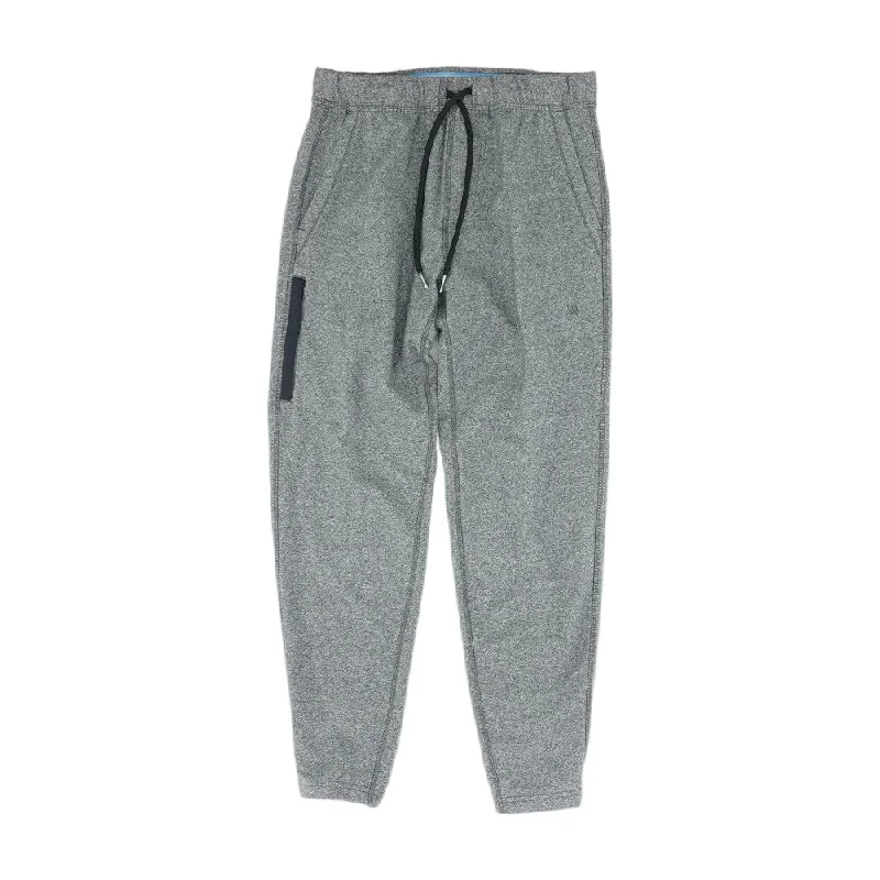 Men's Pants with Hidden ButtonsGray Solid Joggers Pants