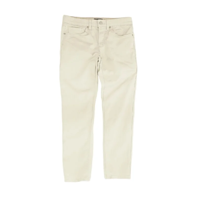 Men's Pants with Button-CuffsGray Solid Slim Jeans