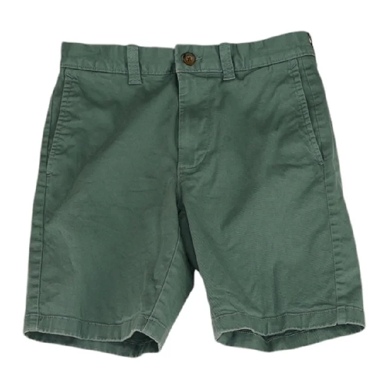 Men's Pants with Contrast Fabric PanelsGreen Solid Chino Shorts