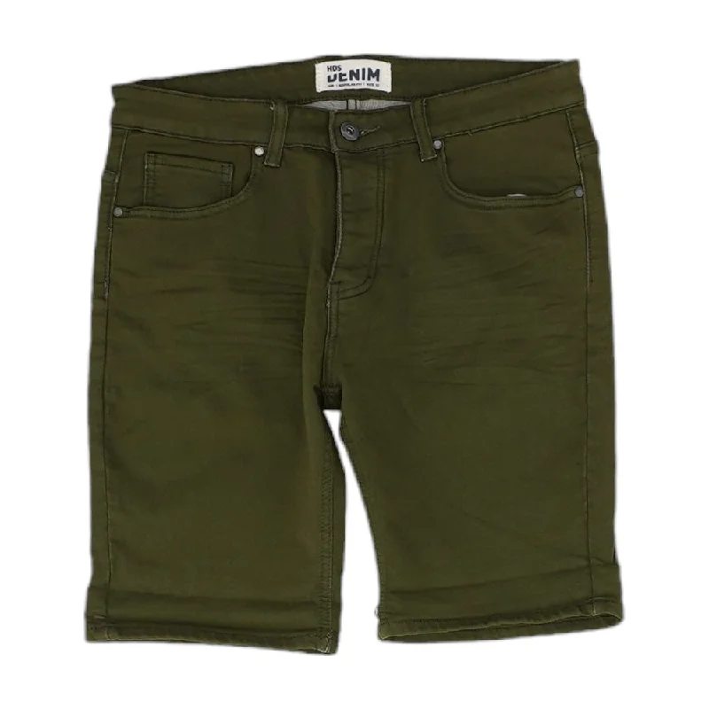 Men's Pants with Water-Resistant FabricGreen Solid Chino Shorts