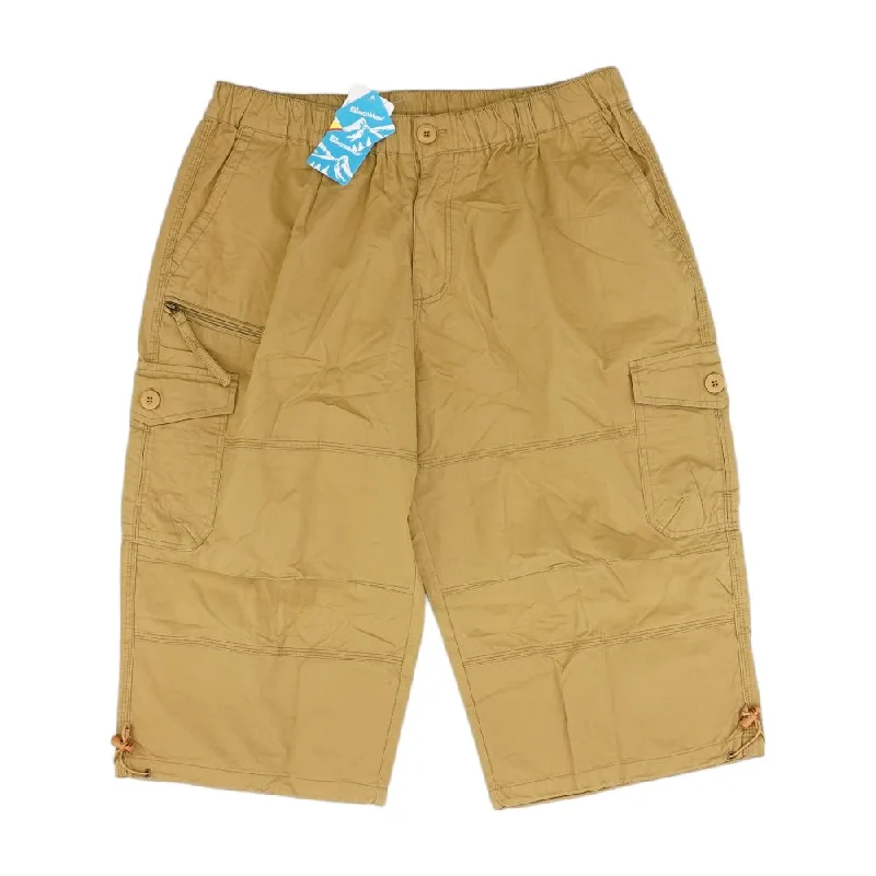 Men's Pants with Patch PocketsKhaki Solid Cargo Shorts