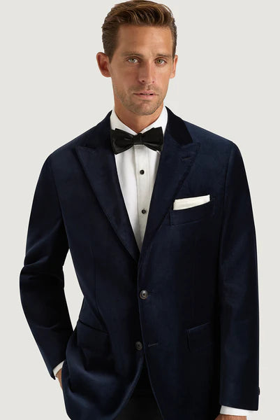 Men's Coats with ButtonsM.J. Bale - Lennon Velvet Jacket - Navy