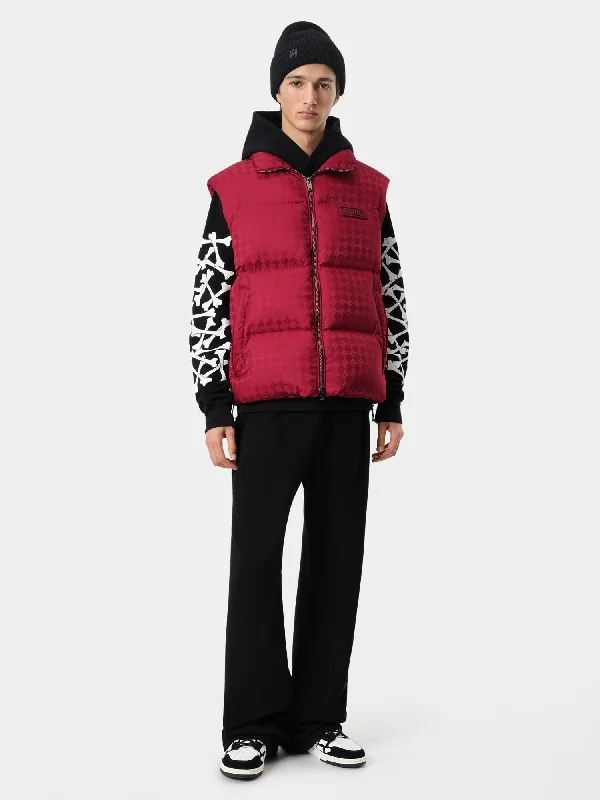 Men's Coats with Modern CutsMA QUAD JACQUARD DOWN GILET - Deep Red
