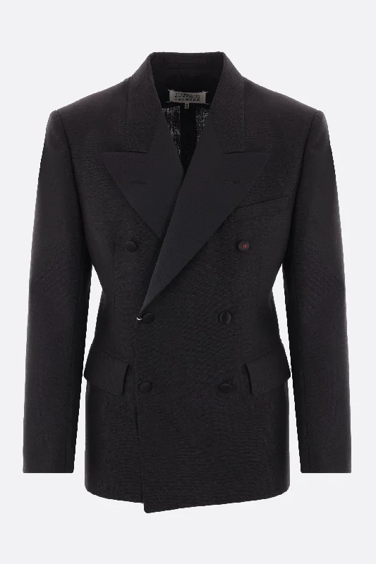 Modern Men's Field Jacketsdouble-breasted mohair wool jacket