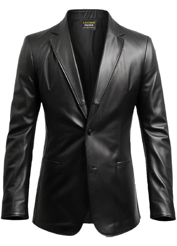 Winter-Ready Men's CoatsMen 2 Button Leather Coat