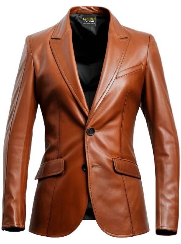 Men's Coats for Winter CampingMen Brown Leather Blazer - Leather Blazer for Men