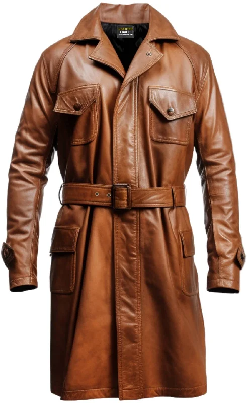 Men's Coats for All SeasonsMen Brown Leather Coat- Leather Coat Brown for Men