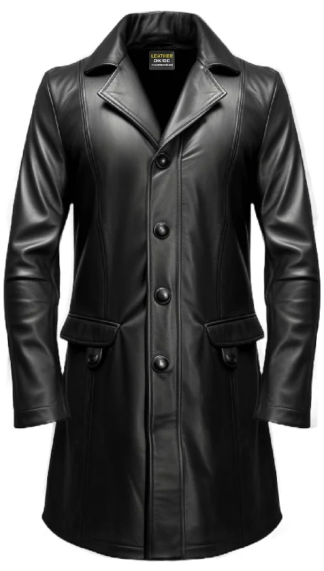 Men's Coats for WalkingMen Leather Coat - Black Leather Coat for Men