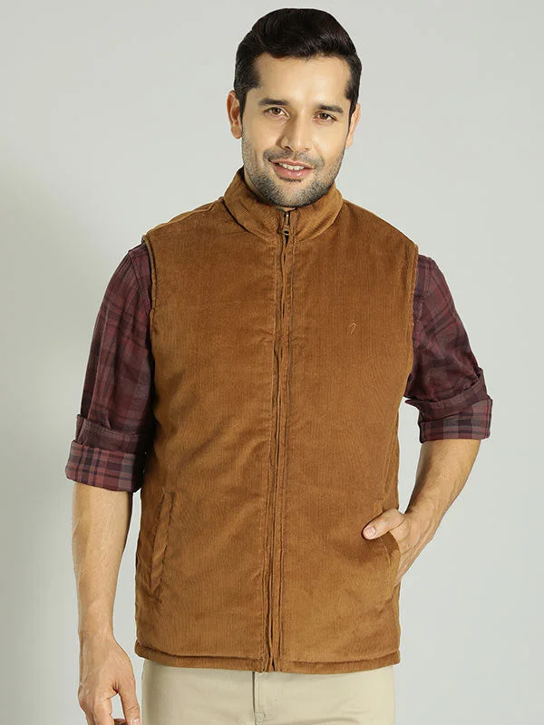 Men's Coats with Chest PocketsMen Printed Sleeveless Gilet Jacket