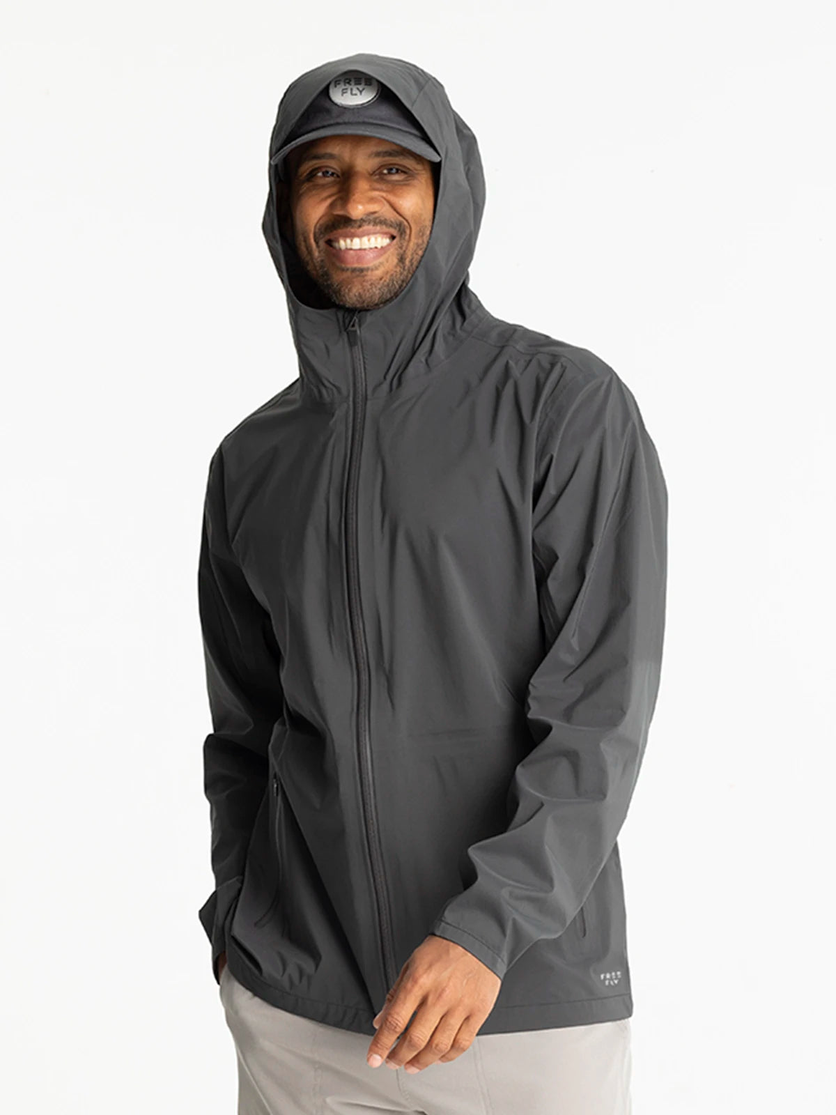 Cool Men's Pea CoatsMen's Cloudshield Rain Jacket - Black Sand