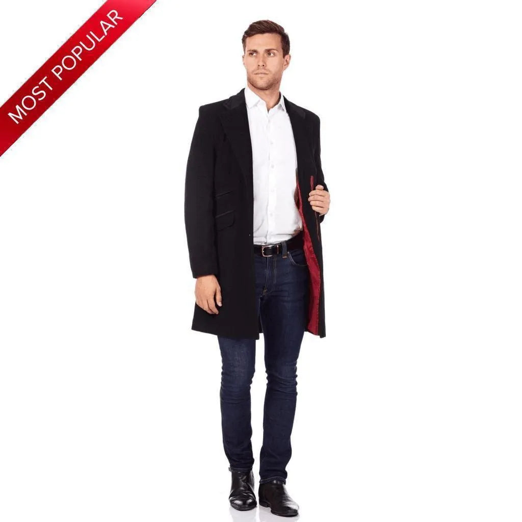 Men's Coats with Multi-Pocket DesignMens Peaky Blinders Retro Mod Covert Coat