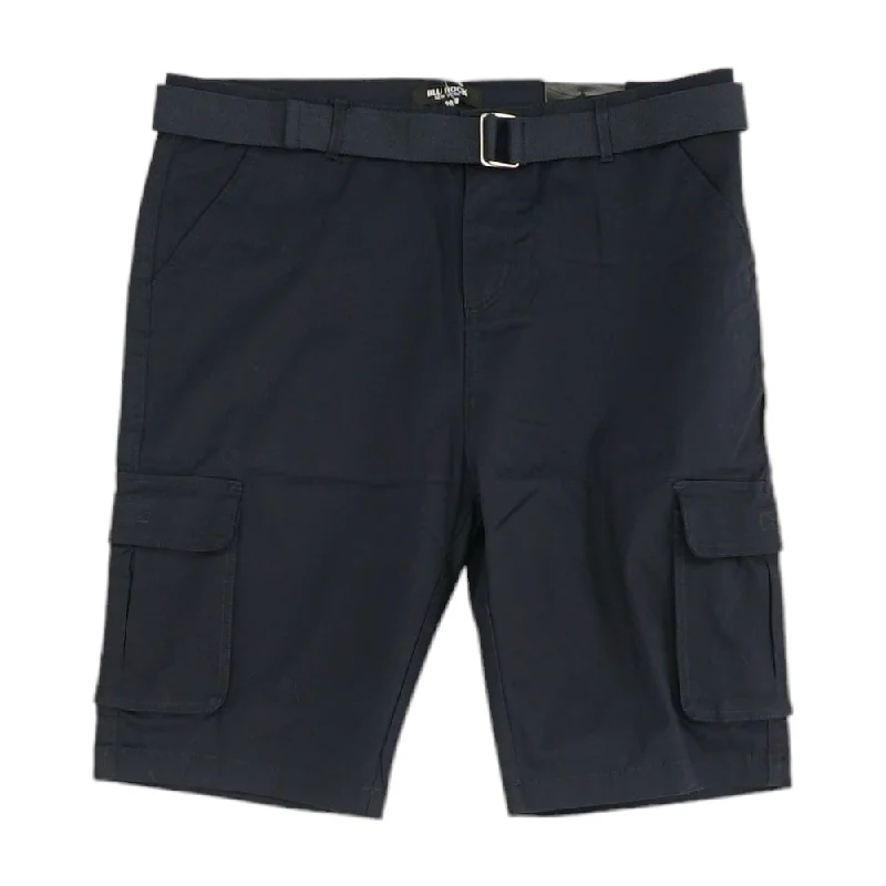 Men's Pants with Flap PocketsNavy Solid Cargo Shorts