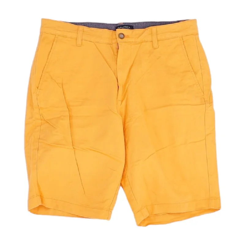 Men's Pants with Flat-Front DesignsOrange Solid Cargo Shorts