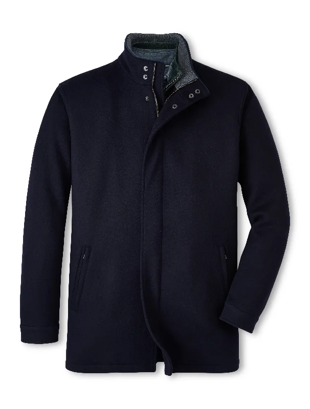 Men's Coats with Multi-Pocket DesignPeter Millar Crown Flex Fleece City Coat in Navy