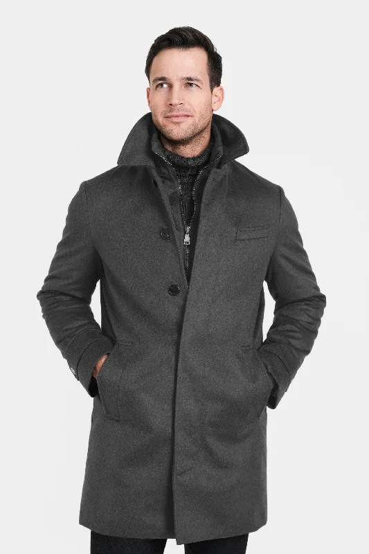 Men's Coats for SnowboardingPure Cashmere Euro Coat, Grey