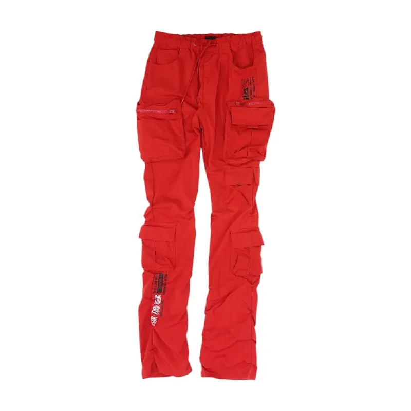 Men's Patterned Pants with PlaidsRed Solid Cargo Pants