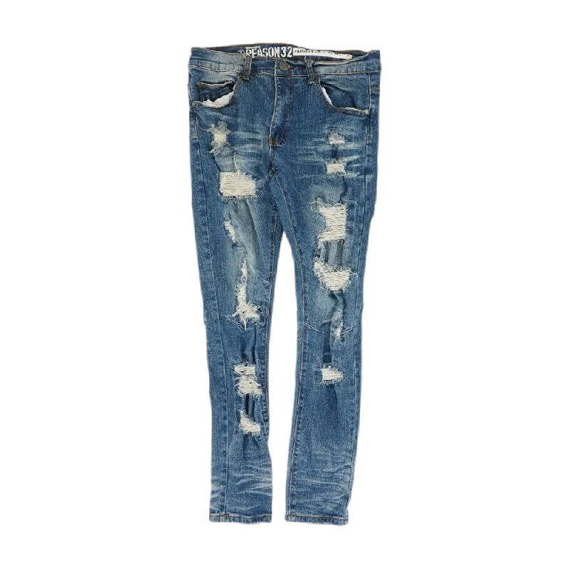 Men's Pants with Contrast Fabric PanelsSolid Skinny Jeans