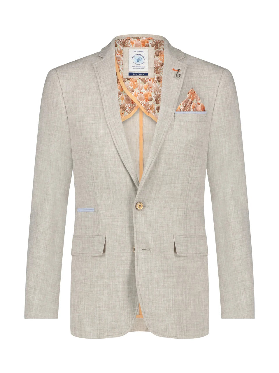 Men's Coats with Adjustable SleevesA Fish Named Fred - Sports Coat - Linen Look - Natural