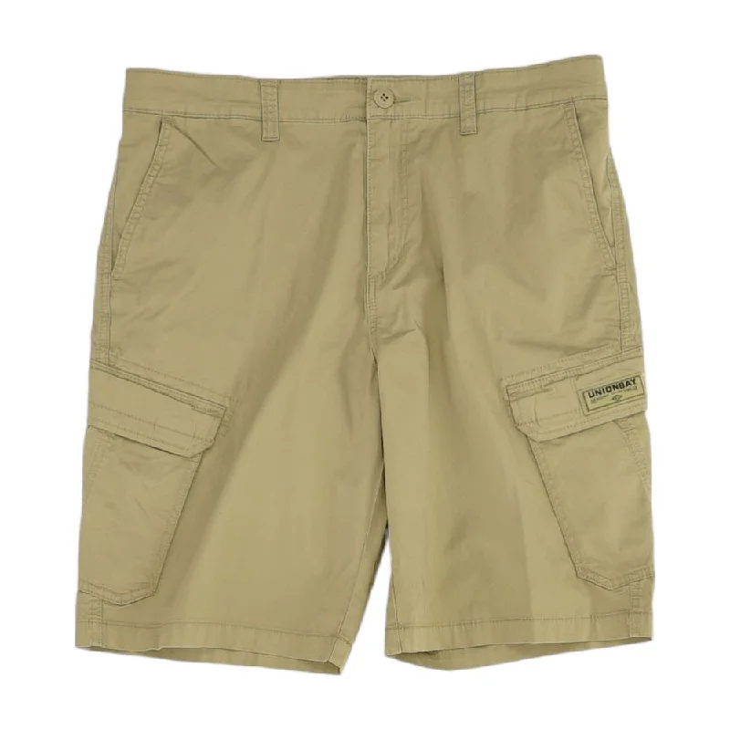 Men's Pants with Patch PocketsTan Solid Cargo Shorts