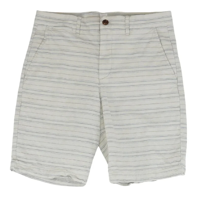 Men's Pants with Faux Leather PatchesTan Striped Chino Shorts