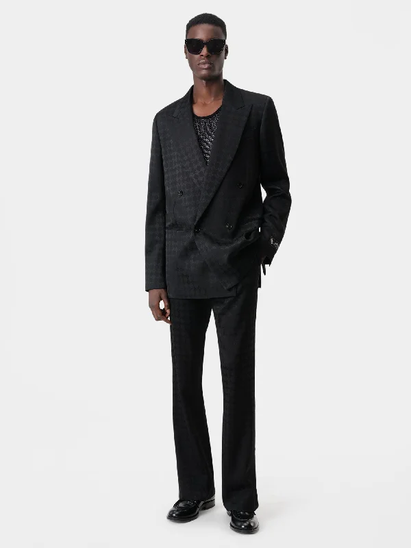 Men's Coats with Breathable FabricTONAL MA QUAD DOUBLE-BREASTED BLAZER - Black