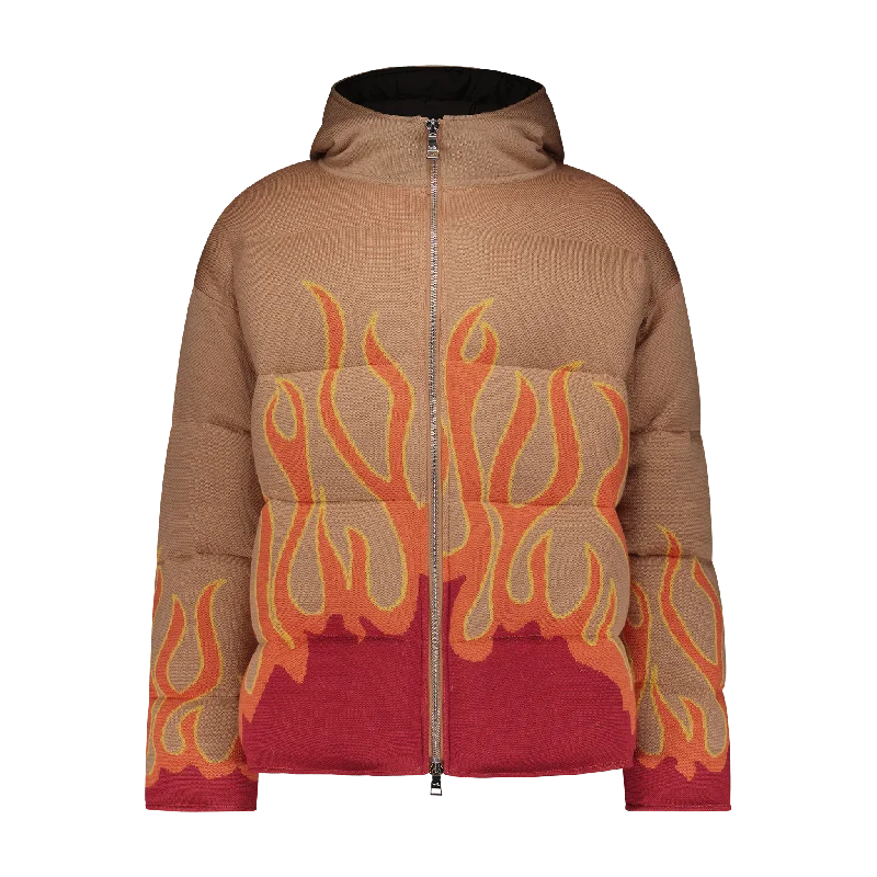 Durable Men's Car CoatsUP IN FLAMES SWEATER PUFFER