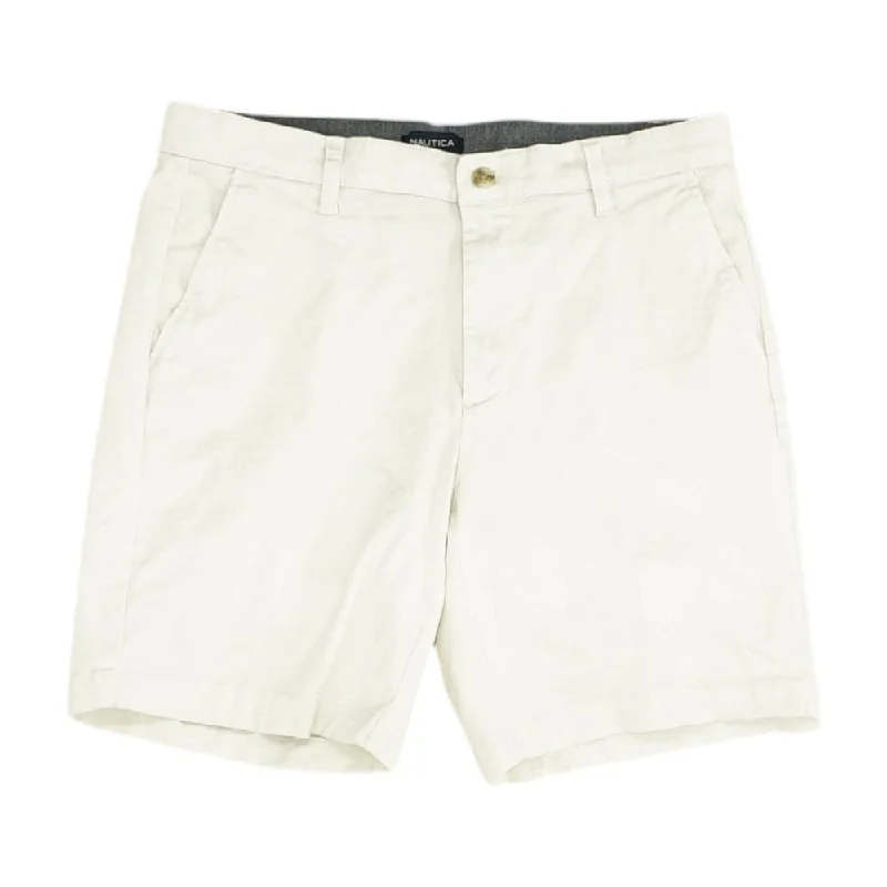 Men's Yoga Pants for FlexibilityWhite Solid Chino Shorts