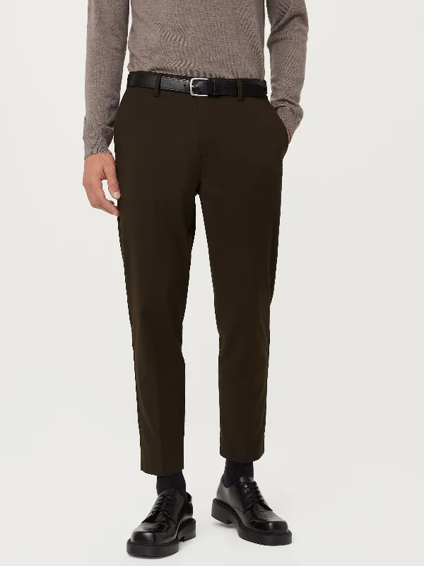 Men's Elastic-Waisted Pants for Easy MovementThe Colin Tapered Pant in Dark Chocolate