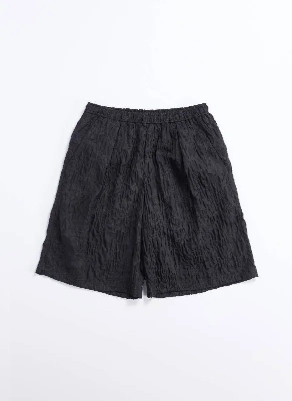 Men's Pants with Elastic CuffsNylon Embossed Shorts
