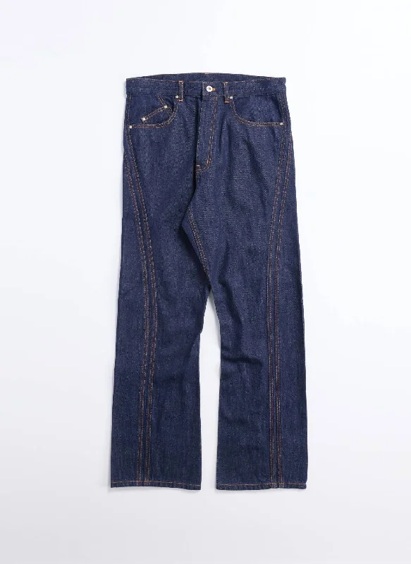 Men's Pants with Antimicrobial TreatmentIndigo Cotton Linen Denim Jeans