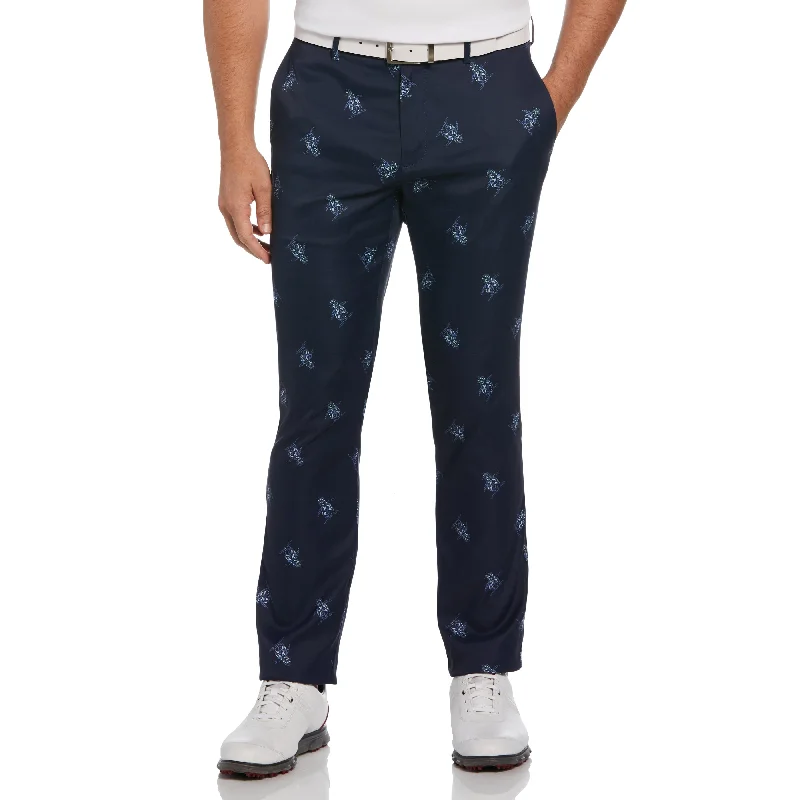 Men's Elastic-Waisted Pants for Easy Movement60's Floral Pete Print Golf Trouser