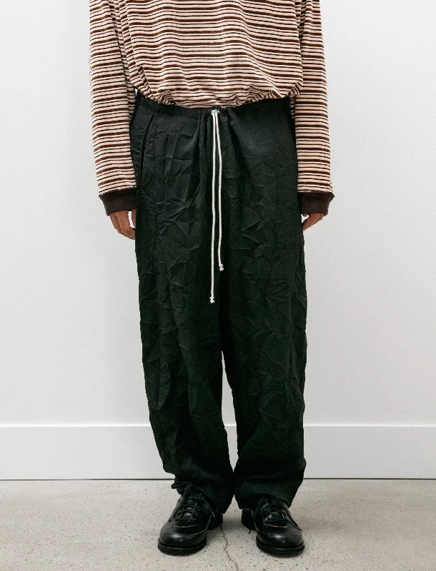 Men's Pants with Patchwork PatternsSimple Pants Wrinkled Twill Black